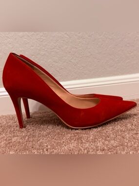 Saks Fifth Avenue Red Pointed-Toe Stiletto Pumps
